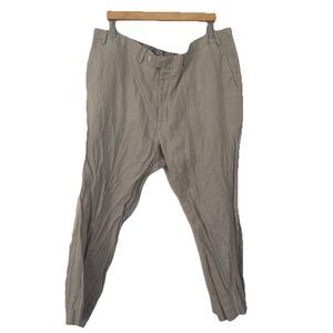 LAUREN Ralph Lauren Pants Mens 44x32 Beige 100% Linen Flat Front Coastal Beach